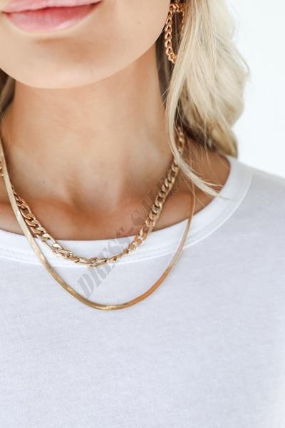 On Discount ● Stella Gold Layered Chain Necklace ● Dress Up - -2