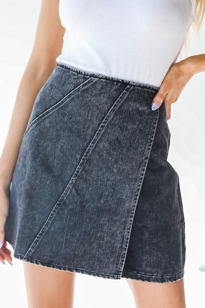 Pick A Side Denim Mini Skirt ● Dress Up Sales - -2