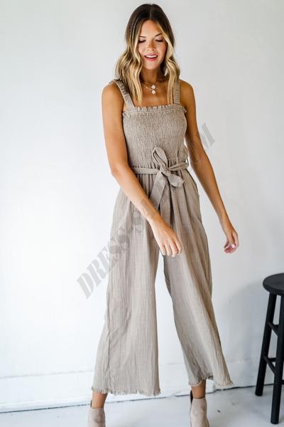 On Discount ● Take Me Out Linen Jumpsuit ● Dress Up - -0