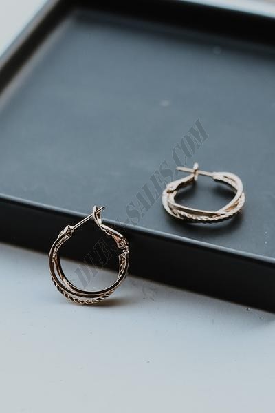 On Discount ● Aurora Gold Twisted Hoop Earrings ● Dress Up - -3
