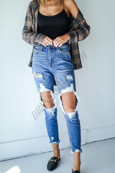 Gracie Distressed Skinny Jeans ● Dress Up Sales - -0