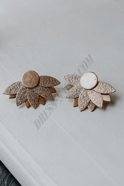 On Discount ● Taylor Gold Flower Stud Earrings ● Dress Up - -1