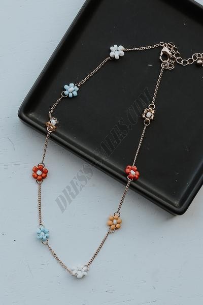 On Discount ● Rosie Beaded Flower Necklace ● Dress Up - -1