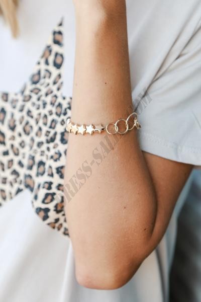 On Discount ● Ava Gold Star Bracelet ● Dress Up - -0