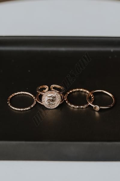 On Discount ● Lucy Gold Ring Set ● Dress Up - -3