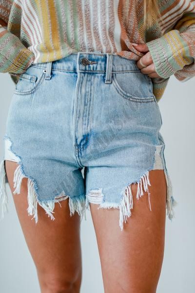Sloane Distressed Denim Shorts ● Dress Up Sales - -1