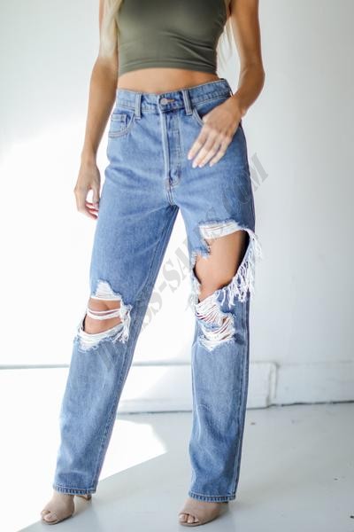 Eliza Distressed Dad Jeans ● Dress Up Sales - -0
