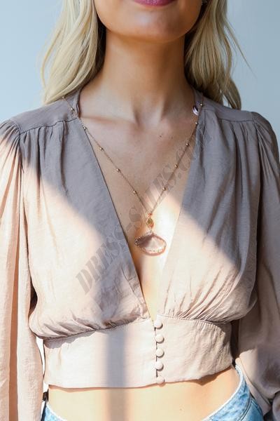 On Discount ● Alice Gold Stone Necklace ● Dress Up - -0