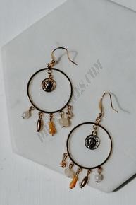 On Discount ● Amber Beaded Drop Earrings ● Dress Up - -4