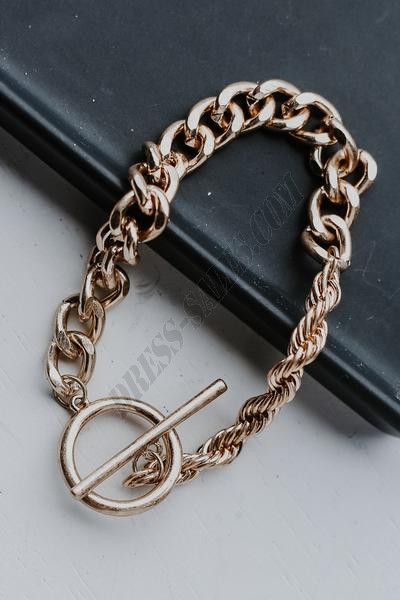 On Discount ● Allie Gold Chain Bracelet ● Dress Up - -1
