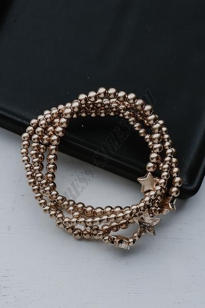 On Discount ● Bianca Gold Star Beaded Bracelet Set ● Dress Up - -3