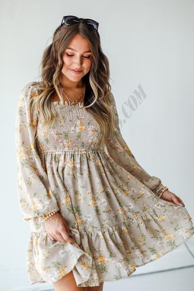 On Discount ● One True Love Smocked Floral Dress ● Dress Up - -1