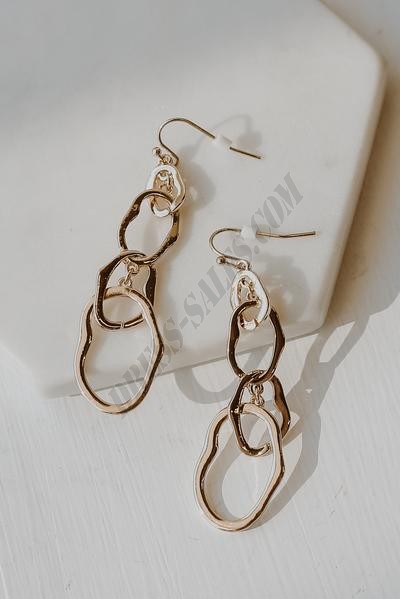 On Discount ● Marisa Gold Chainlink Drop Earrings ● Dress Up - -2
