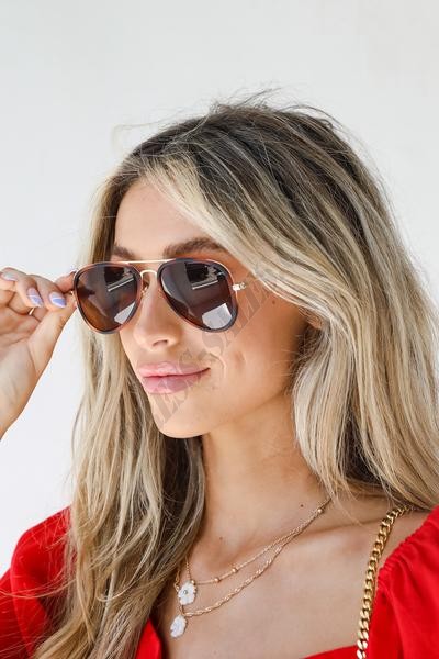 Reese Tortoise Aviator Sunglasses ● Dress Up Sales - -0
