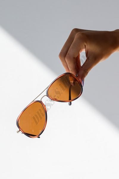 Reese Tortoise Aviator Sunglasses ● Dress Up Sales - -5