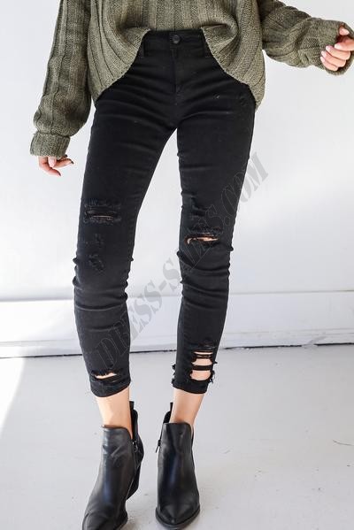 Blake Distressed Black Skinny Jeans ● Dress Up Sales - -0