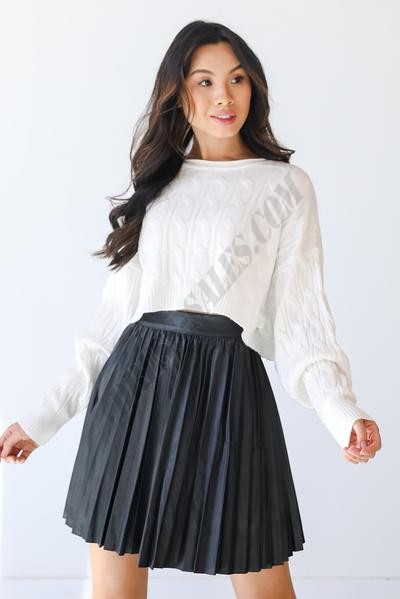 She's Irresistible Pleated Faux Leather Skirt ● Dress Up Sales - -2