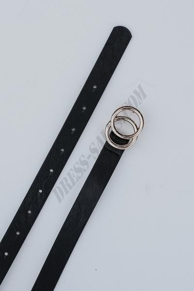 Jaime Double O-Ring Skinny Belt ● Dress Up Sales - -1