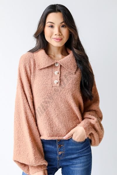 On Discount ● Soft To The Touch Henley Sweater ● Dress Up - -0