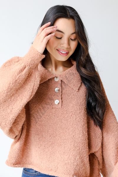 On Discount ● Soft To The Touch Henley Sweater ● Dress Up - -3