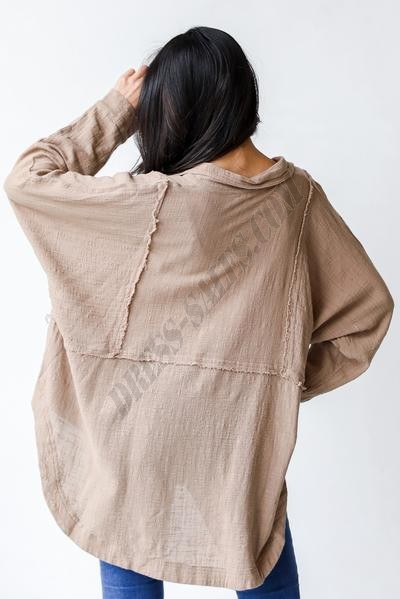 On Discount ● Looking Up Linen Button-Up Blouse ● Dress Up - -4