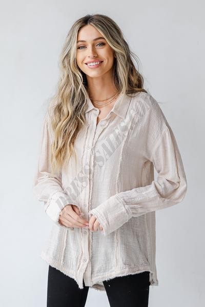 On Discount ● On A Journey Linen Button-Up Blouse ● Dress Up - -3