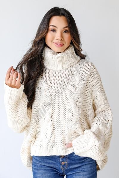 On Discount ● Lovely Time Cable Knit Turtleneck Sweater ● Dress Up - -8