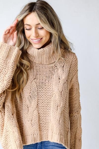 On Discount ● Lovely Time Cable Knit Turtleneck Sweater ● Dress Up - -3