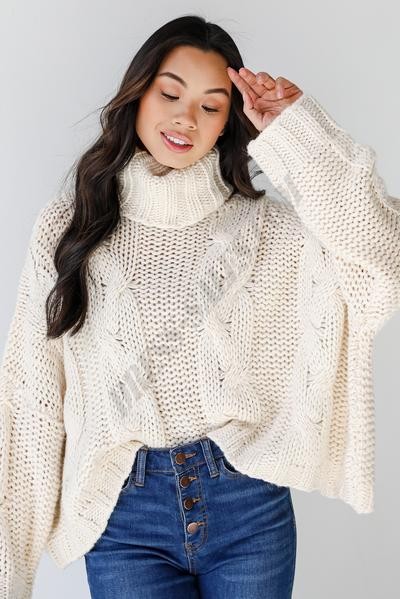 On Discount ● Lovely Time Cable Knit Turtleneck Sweater ● Dress Up - -2