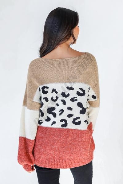 On Discount ● Roam Free Leopard Color Block Sweater ● Dress Up - -5