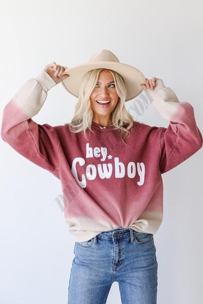 On Discount ● Hey Cowboy Ombre Pullover ● Dress Up - -0