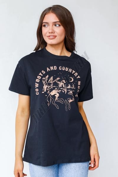 On Discount ● Cowboys And Country Music Graphic Tee ● Dress Up - -7