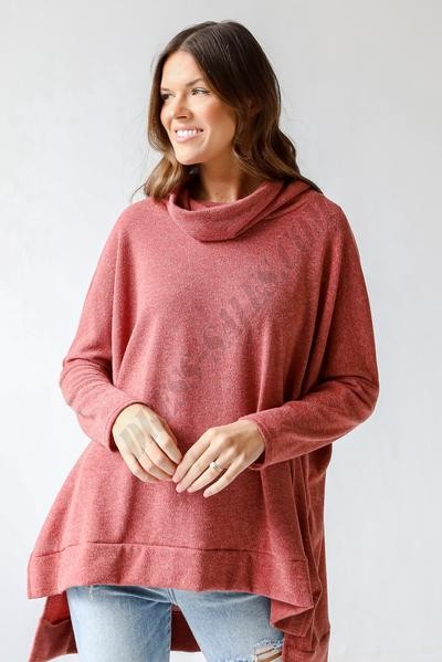 On Discount ● Cozy Promise Cowl Neck Knit Top ● Dress Up - -1