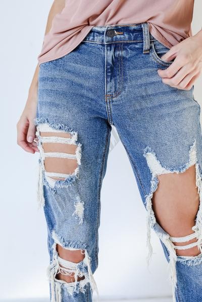 Hannah Distressed Boyfriend Jeans ● Dress Up Sales - -5