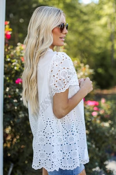 On Discount ● Sun Soaked Eyelet Blouse ● Dress Up - -6