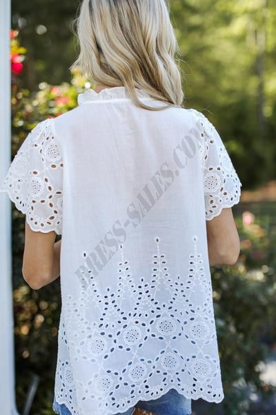 On Discount ● Sun Soaked Eyelet Blouse ● Dress Up - -7