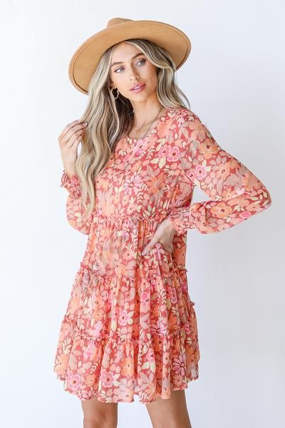 On Discount ● It's Groovy Tiered Floral Dress ● Dress Up - -2