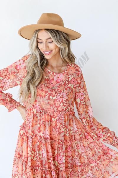 On Discount ● It's Groovy Tiered Floral Dress ● Dress Up - -5