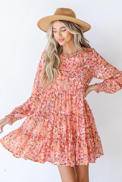 On Discount ● It's Groovy Tiered Floral Dress ● Dress Up - -0