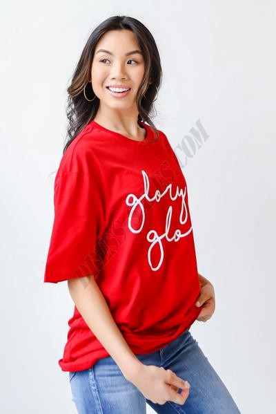 On Discount ● Red Glory Glory Script Tee ● Dress Up - -5