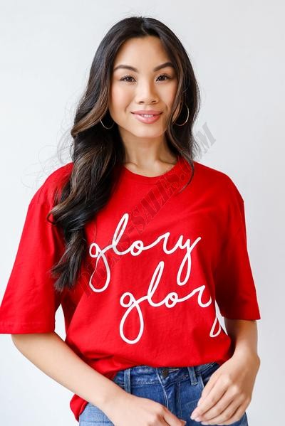 On Discount ● Red Glory Glory Script Tee ● Dress Up - -0