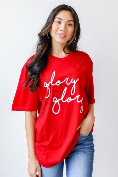 On Discount ● Red Glory Glory Script Tee ● Dress Up - -4