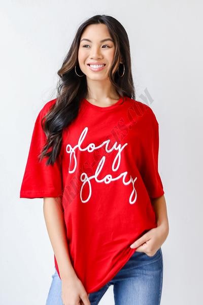 On Discount ● Red Glory Glory Script Tee ● Dress Up - -1