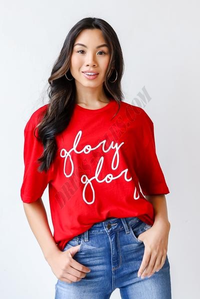 On Discount ● Red Glory Glory Script Tee ● Dress Up - -6