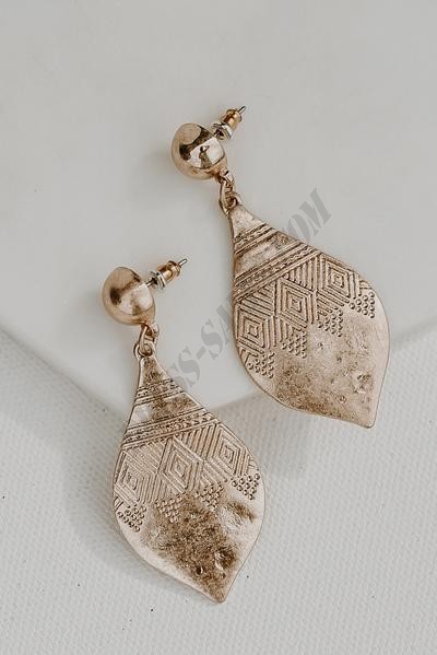 On Discount ● Ally Gold Drop Earrings ● Dress Up - -1