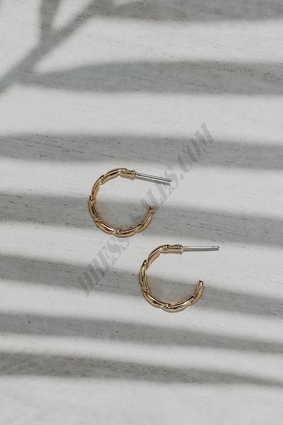 On Discount ● Reagan Gold Twisted Hoop Earrings ● Dress Up - -2
