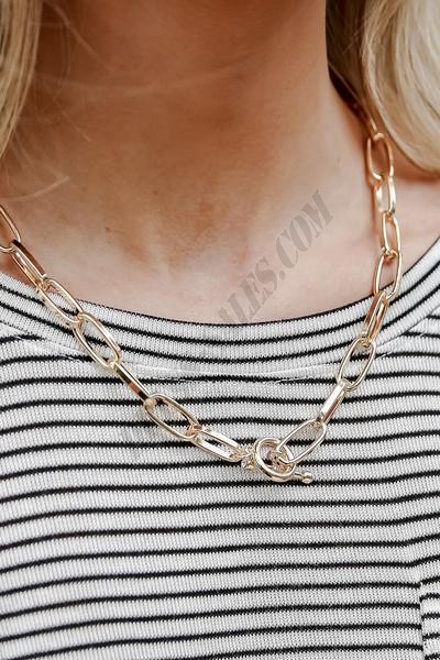 On Discount ● Kayla Gold Chain Necklace ● Dress Up - -1