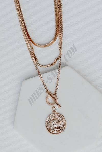 On Discount ● Lucy Gold Layered Coin Necklace ● Dress Up - -1