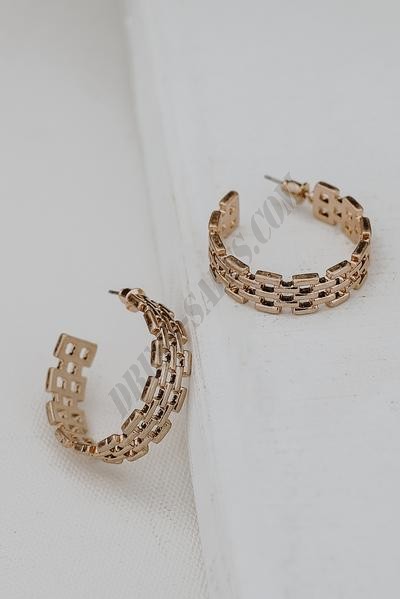 On Discount ● Lauren Gold Woven Hoop Earrings ● Dress Up - -3