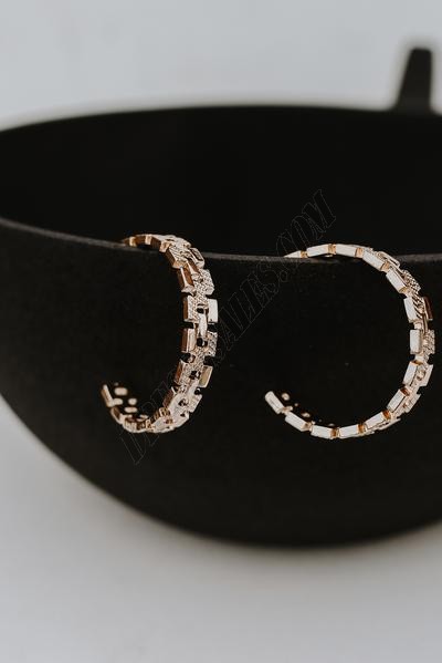 On Discount ● Gemma Gold Chainlink Hoop Earrings ● Dress Up - -3